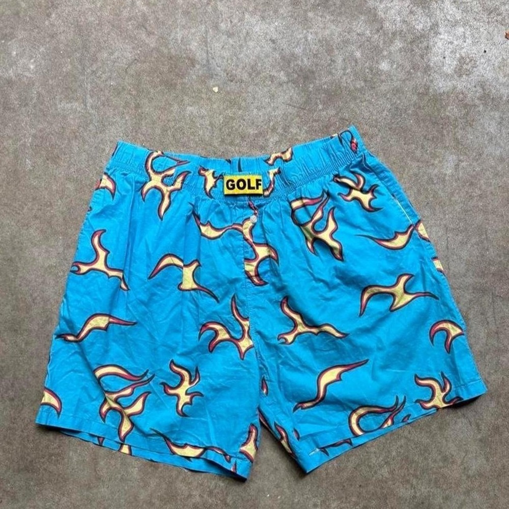 Vintage Golf x Wang blue flame shorts   Mens Size Large